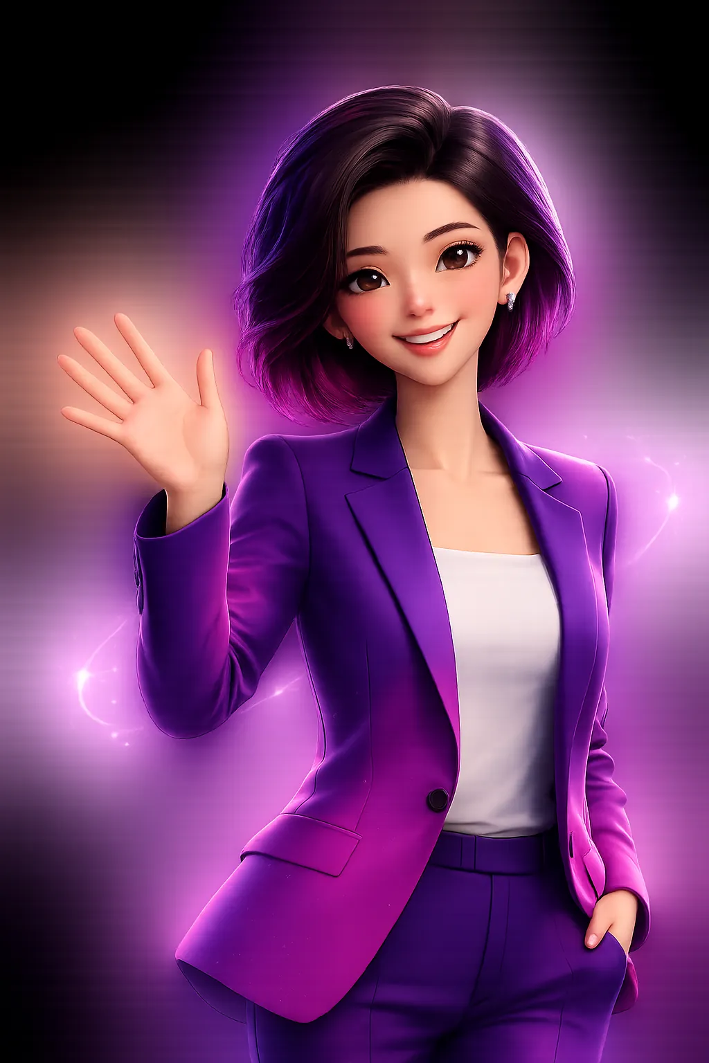 Mira waving hello